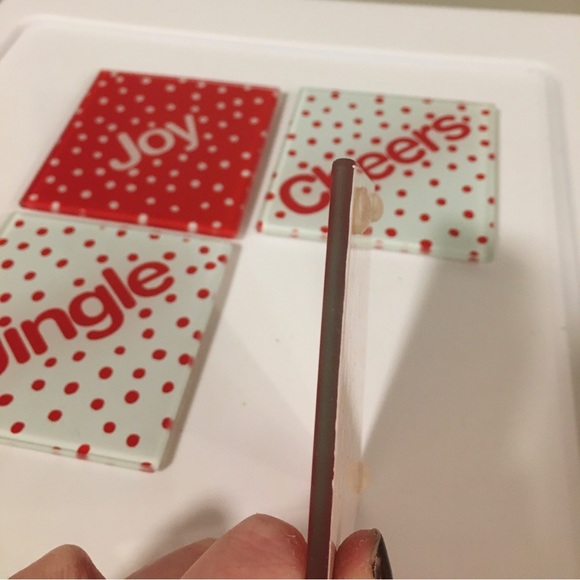 Glass Christmas Coasters - set of 4, Holiday, Unique Gift, Joy Cheers Jingle - Picture 7 of 14